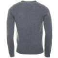 Mens Grey Embroidered Logo Crew Knitted Jumper 18911 by Franklin + Marshall from Hurleys