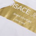 Womens White Gold Logo S/s T Shirt 32511 by Versace Jeans from Hurleys
