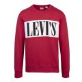 Mens Earth Red Colourblock Logo Crew Sweat Top 57794 by Levi's from Hurleys