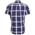 Mens True Navy Herne Check Slim Fit S/s Shirt 31344 by Farah from Hurleys
