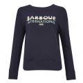 Womens Navy Delta Overlayer Sweat Top 95225 by Barbour International from Hurleys
