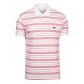 Mens Flour/Red Multi Stripe S/s Polo Shirt 59319 by Lacoste from Hurleys