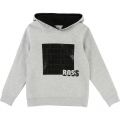 Boys Grey Branded Box Hooded Sweat Top 28386 by BOSS from Hurleys