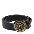 Mens Black Oval Logo Buckle Belt 110791 by Versace Jeans Couture from Hurleys
