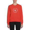 Womens Fiery Red Round Logo Relaxed Sweat Top 56194 by Calvin Klein from Hurleys