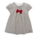Infant Silver Flannel Bow Dress 29813 by Mayoral from Hurleys