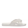Womens White Plush Knot Slides 103644 by Melissa from Hurleys