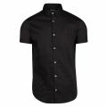 Mens Black Small Embroidered S/s Shirt 37045 by Emporio Armani from Hurleys