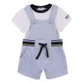 Baby Pale Blue Top & Dungaree Gift Set 87008 by BOSS from Hurleys
