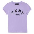 Girls Lilac Shiny Logo S/s T Shirt