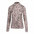 Womens Simply Taupe Vibulis Zebra High Neck L/s T Shirt 79765 by Vila from Hurleys