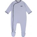 Baby Pale Blue Logo Trim Babygrow 38238 by BOSS from Hurleys
