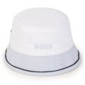 Baby Pale Blue Reversible Bucket Hat 103893 by BOSS from Hurleys