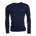 Mens Marine Chest Logo L/s T Shirt 15041 by Emporio Armani from Hurleys