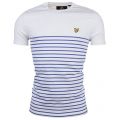 Mens Storm Blue Breton Stripe S/s Tee Shirt 10807 by Lyle & Scott from Hurleys