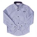 Boys Blue Branded Check L/s Shirt