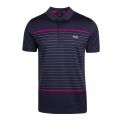 Athleisure Mens Navy Paule 8 Stripe Slim Fit S/s Polo Shirt 74057 by BOSS from Hurleys