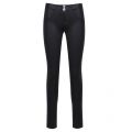 Womens Shiny Black Mid Rise Skinny Jeans 34013 by Freddy from Hurleys
