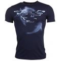 Mens Blue Navy Shadow Effect Logo S/s Tee Shirt 69572 by Armani Jeans from Hurleys