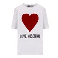 Womens Optical White Big Heart S/s T Shirt 43084 by Love Moschino from Hurleys