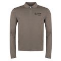 Mens Khaki Train Core ID Stretch L/s Polo Shirt 30586 by EA7 from Hurleys