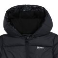 Boys Black Branded Hooded Padded Jacket 75636 by BOSS from Hurleys