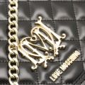 Womens Black Quilted Logo Shoulder Bag 35166 by Love Moschino from Hurleys