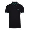 Athleisure Mens Black Paul Curved Logo Slim Fit S/s Polo Shirt 42490 by BOSS from Hurleys