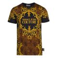 Mens Black Leo Baroque Print Slim Fit S/s T Shirt 43706 by Versace Jeans Couture from Hurleys