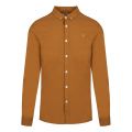 Mens Spanish Brown Brewer Slim Fit L/s Shirt 48726 by Farah from Hurleys