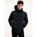Mens Black Padded Stretch Hooded Jacket 80315 by Tommy Hilfiger from Hurleys