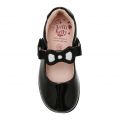 Girls Black Patent Colourissima Bow G Fit Shoes