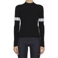 Womens CK Black Monogram Tape Ribbed Knitted Jumper 49922 by Calvin Klein from Hurleys