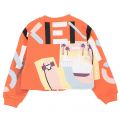 Girls Coral Red Collage Mix Sweat Top 104485 by Kenzo from Hurleys