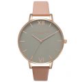 Womens Dusty Pink & Rose Gold Grey Big Dial Watch