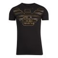 Mens Black/Gold Large Metallic Eagle Slim Fit S/s T Shirt 48028 by Emporio Armani Bodywear from Hurleys