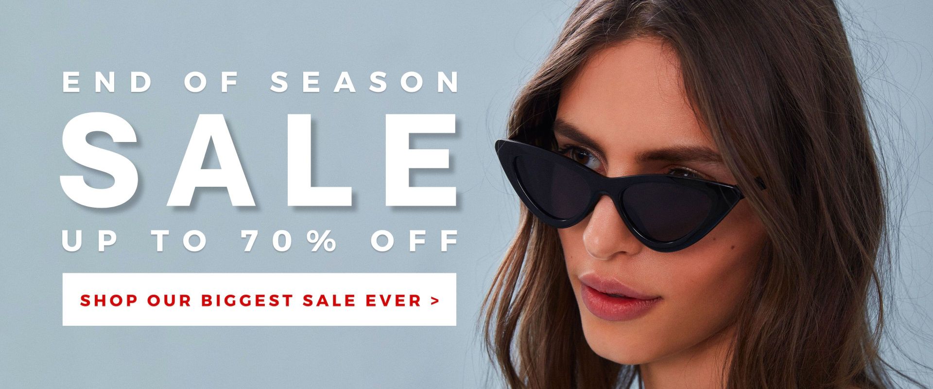 End of season sale, up to 70% off