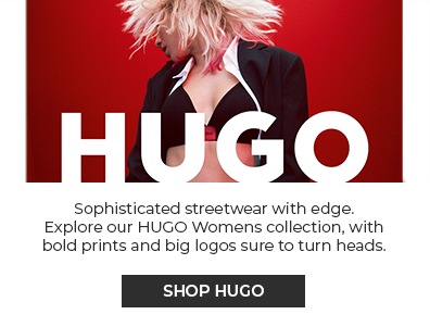 Sophisticated streetwear with edge. Explore our HUGO Womens collection, with bold prints and big logos sure to turn heads.