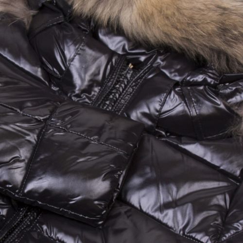 Womens Black Authentic Fur Shiny Coat 32201 by Pyrenex from Hurleys