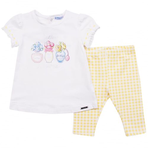 Girls White & Yellow Perfumes T Shirt & Leggings 22545 by Mayoral from Hurleys