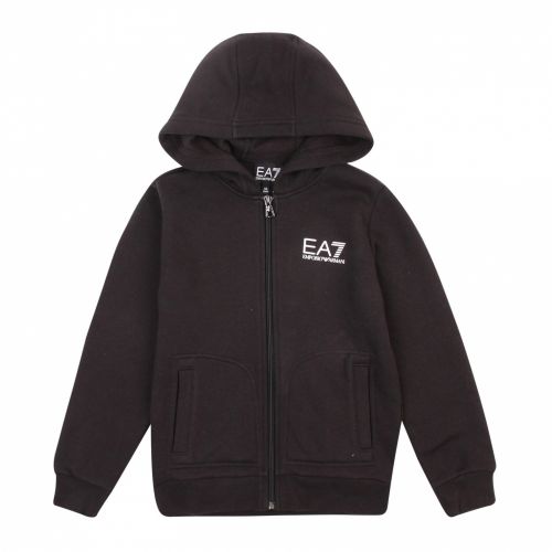 Boys Black Branded Hooded Zip Sweat Top 48161 by EA7 from Hurleys