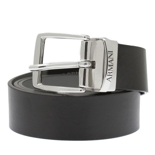 Boys Black Branded Belt 38054 by Emporio Armani from Hurleys