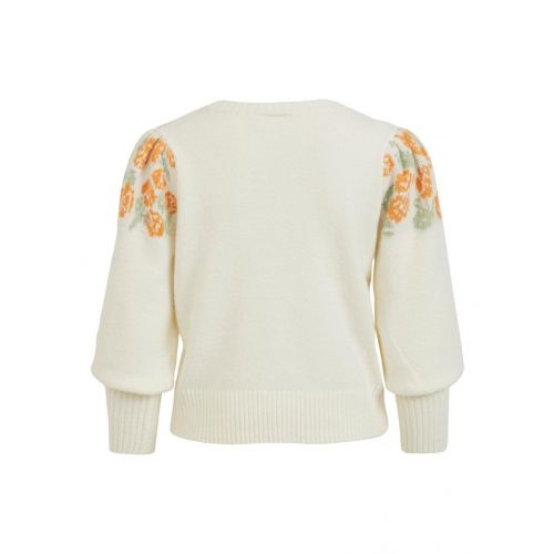 Womens White Alyssum Vitindra Flower Knit top 105367 by Vila from Hurleys
