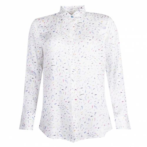 Womens White Crayon Scribble L/s Shirt 28677 by PS Paul Smith from Hurleys