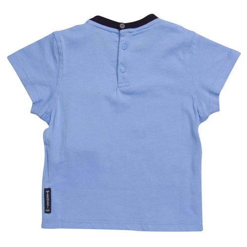 Baby Pale Blue S/s Small Logo Tee Shirt 6457 by Armani Junior from Hurleys