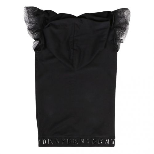 Girls Black Net Trim Hoodie Dress 101737 by DKNY from Hurleys