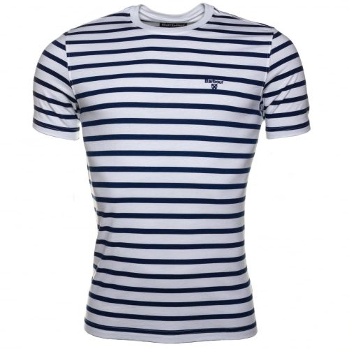 Lifestyle Mens Blue Greystead Striped S/s Tee Shirt 60643 by Barbour from Hurleys