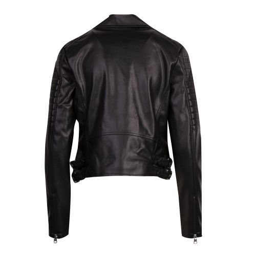 Womens Black Faux Leather Biker Jacket 74751 by Calvin Klein from Hurleys