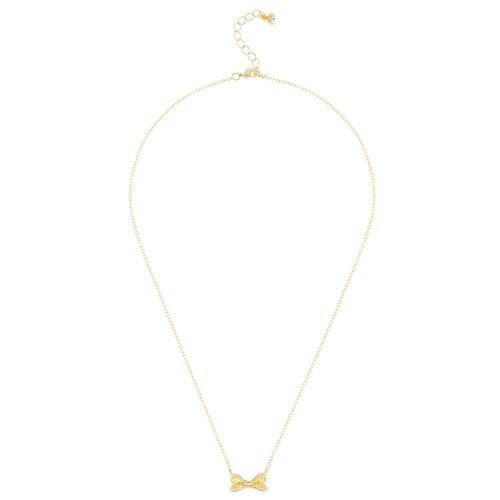 Womens Gold & Crystal Olessi Mini Pavé Bow Necklace 15997 by Ted Baker from Hurleys