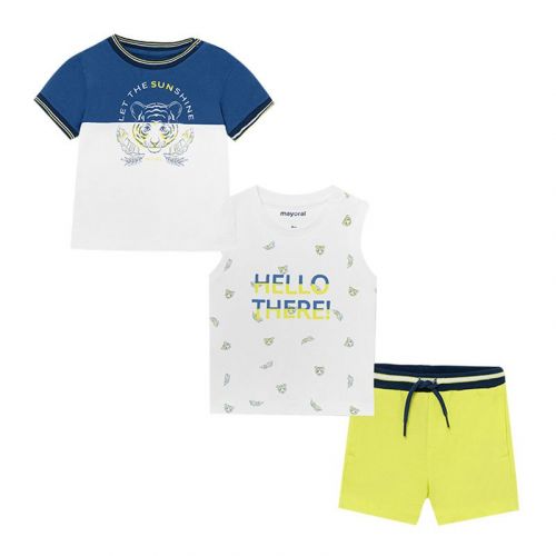 Infant Blue/Lime Tiger 3 Piece Shorts Set 84169 by Mayoral from Hurleys